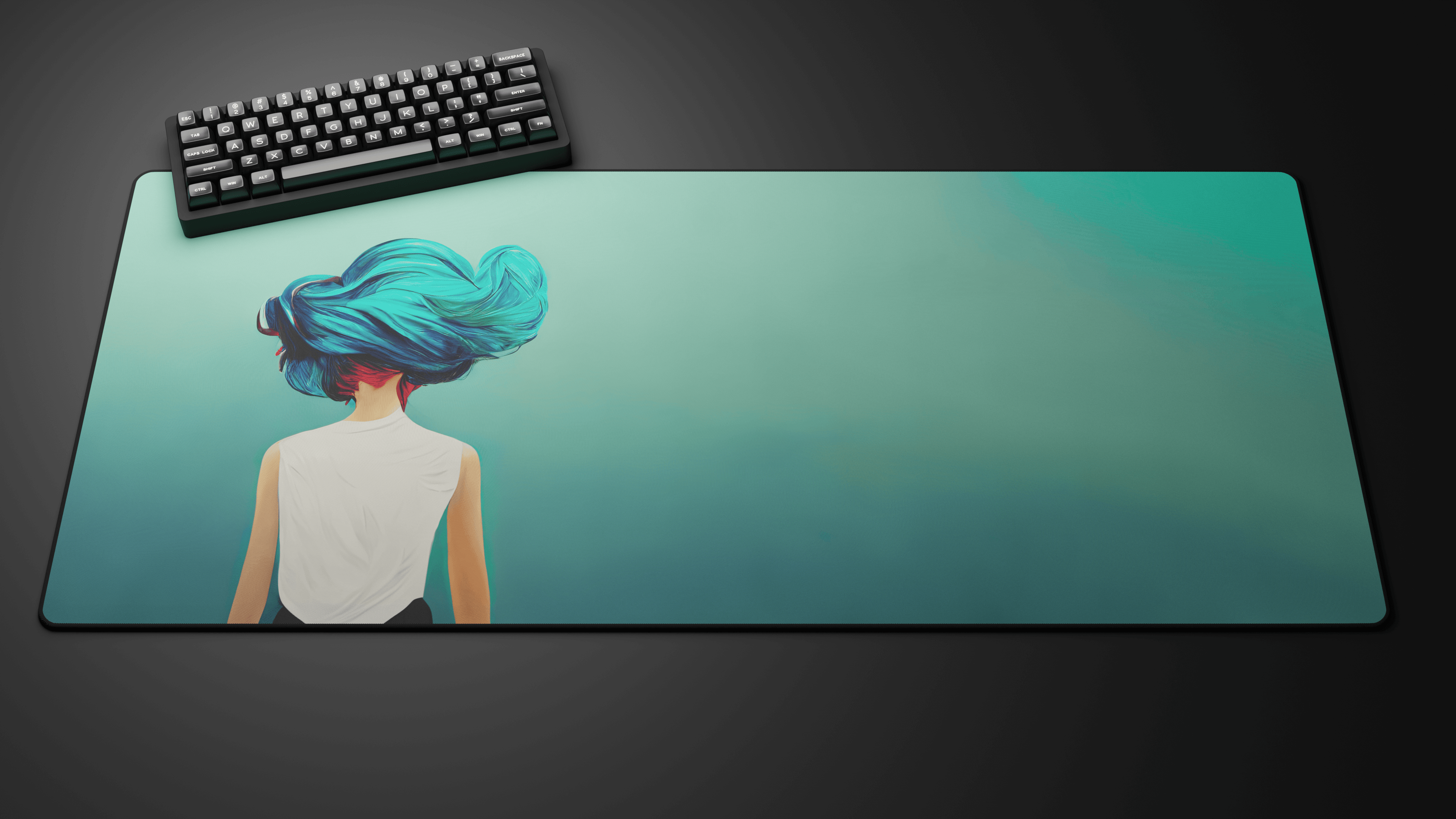 Deskmat 'AI Collection - Aqua Hair' by glutch