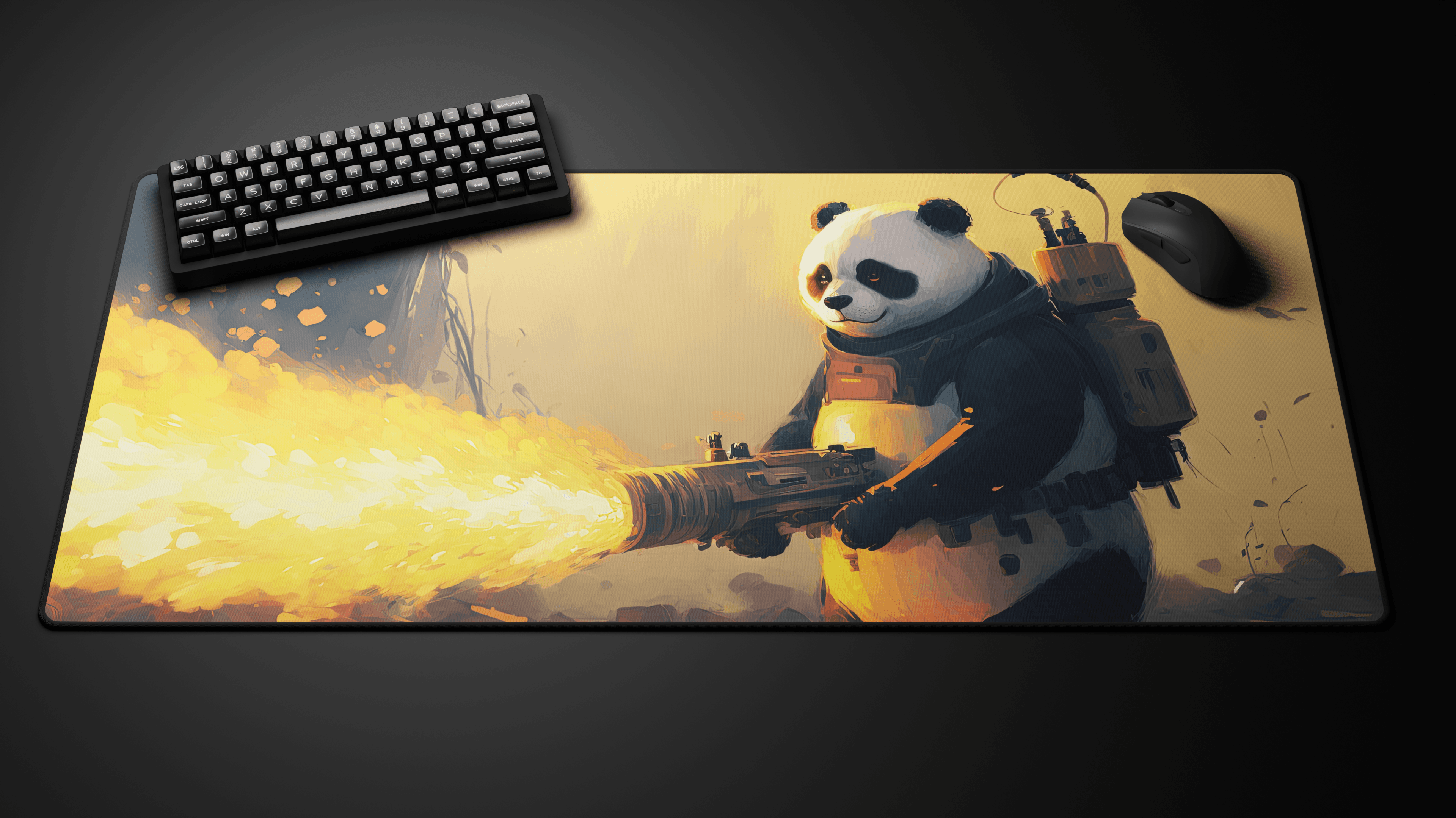 Deskmat 'Winter Collection - Panda x Flamethrower' by glutch