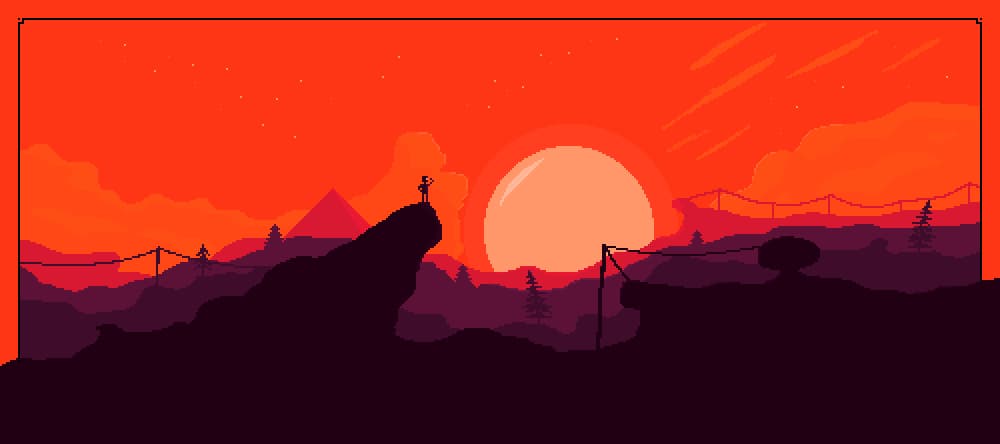 Deskmat thumbnail Red Pixel Sunset