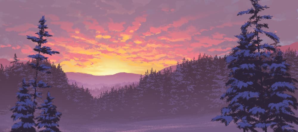 Deskmat thumbnail Snowy Sunrise