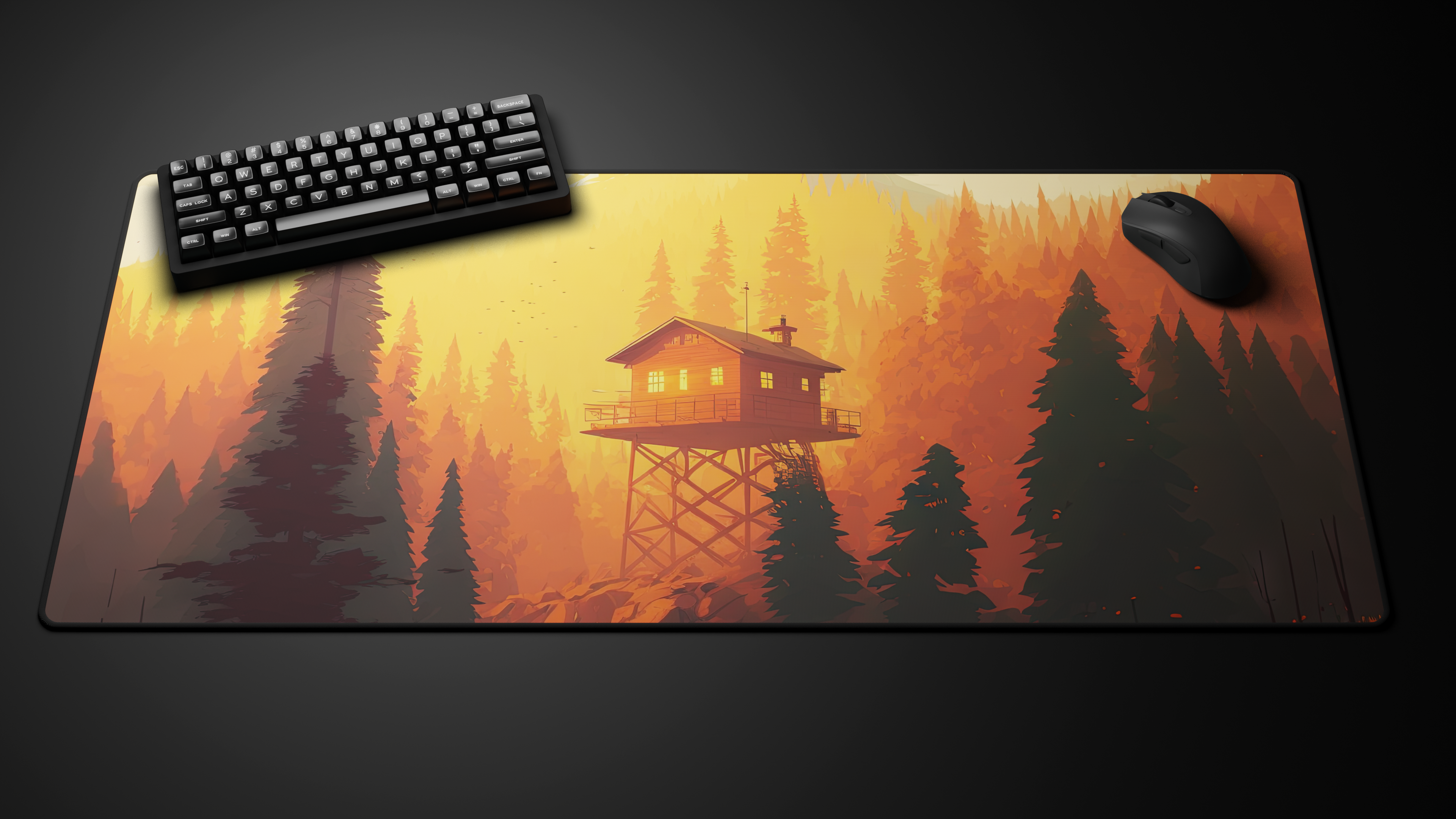 Deskmat 'Winter Collection - Looks like someone's firewatchin' by glutch