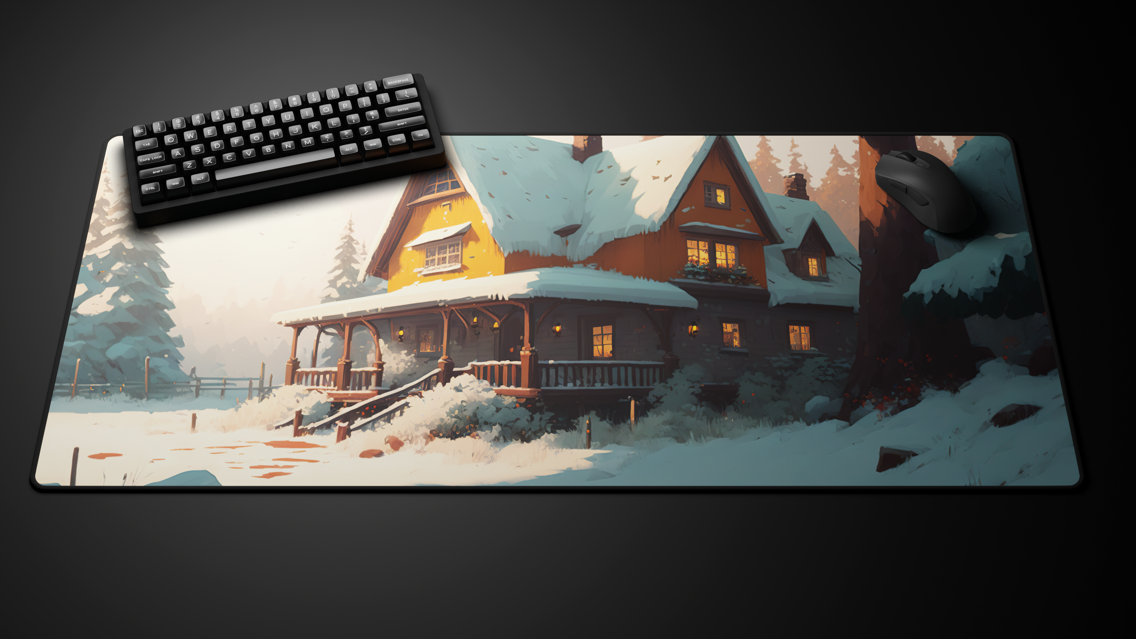 Deskmat 'Winter Collection - Snowy Cottage' by glutch